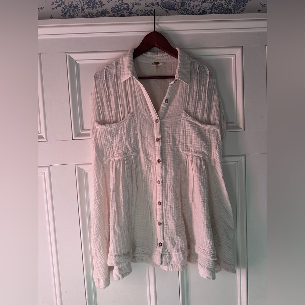 Free People sleevless gauze button down dress- Small